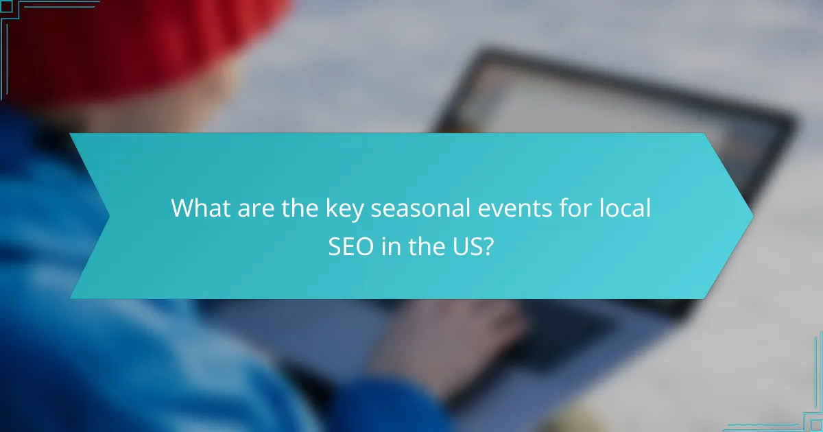 What are the key seasonal events for local SEO in the US?