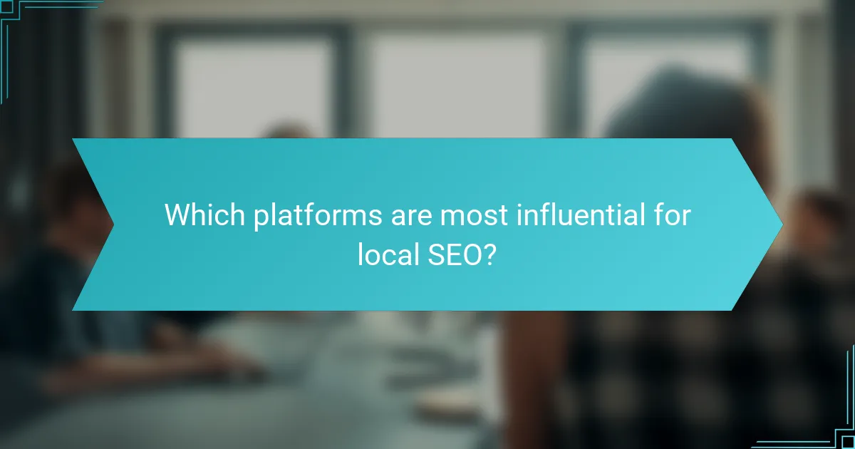 Which platforms are most influential for local SEO?